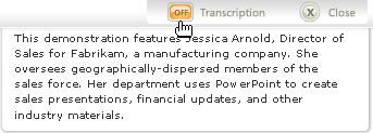 transcript area